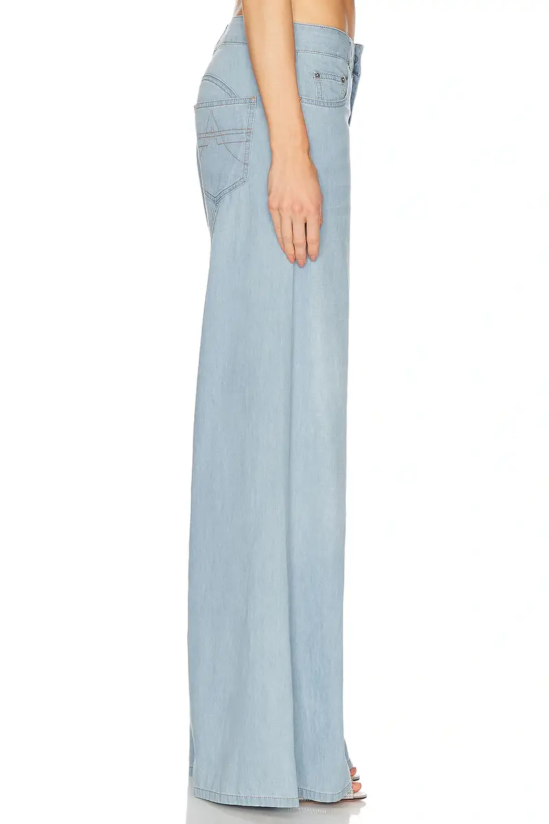 AREA Crystal Rosette Wide Leg Jeans | Thumbnail 5 AREA Crystal Rosette Wide Leg Jeans | Thumbnail 5