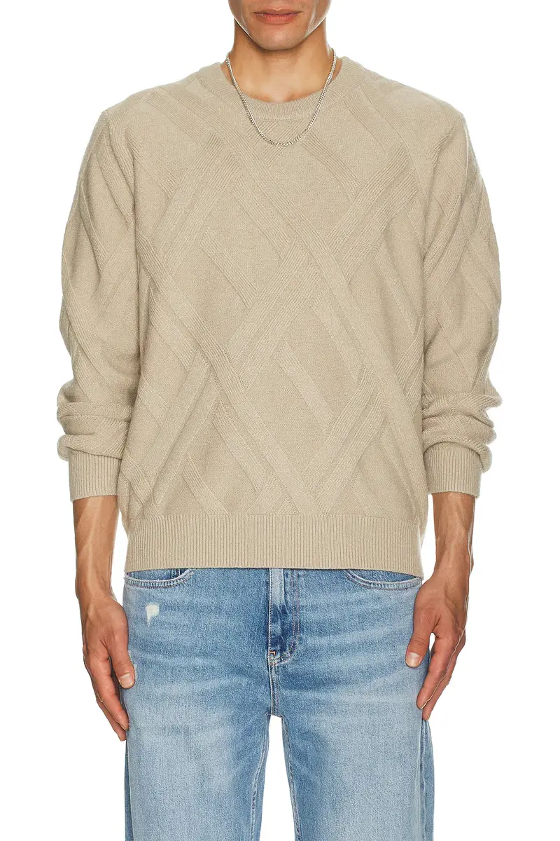 SEROYA Joseph Grid Cable Sweater | Image 1 SEROYA Joseph Grid Cable Sweater | Image 1