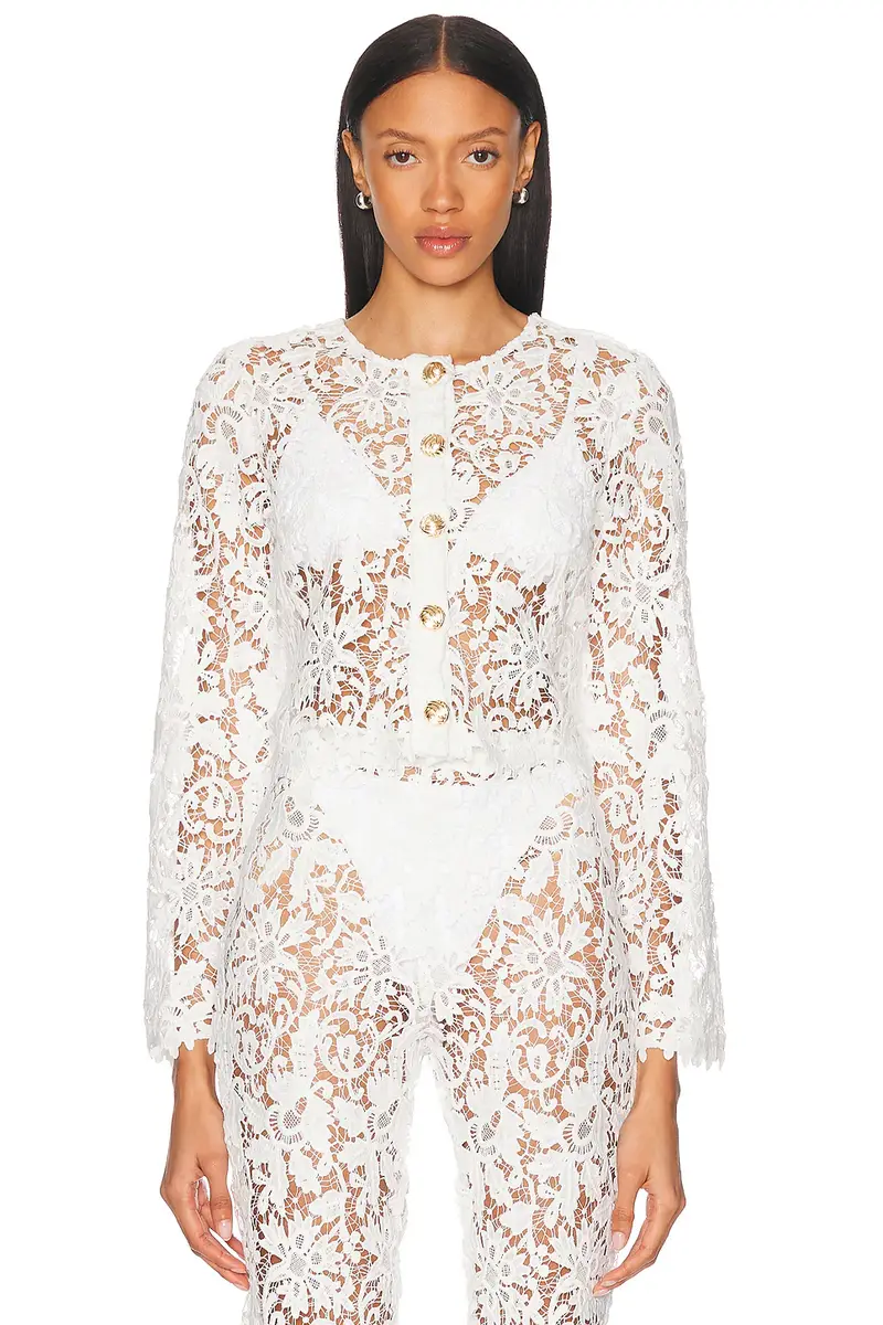 La Porte Coco Lace Button Shirt | Thumbnail 2