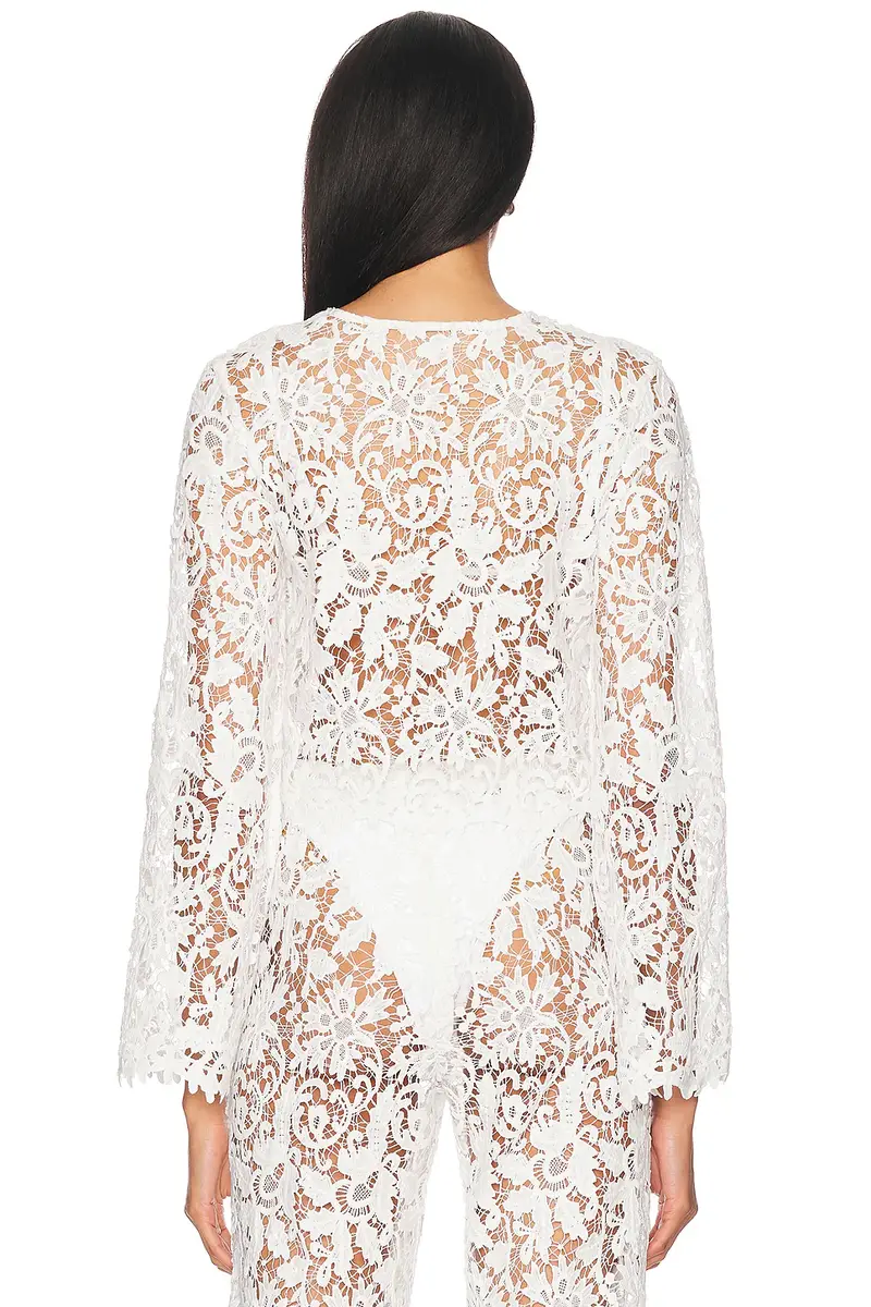 La Porte Coco Lace Button Shirt | Thumbnail 4