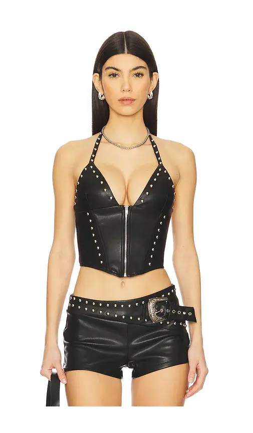 superdown Melisa Faux Leather Top | Image 1 superdown Melisa Faux Leather Top | Image 1