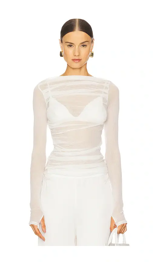 ENZA COSTA Draped Boatneck