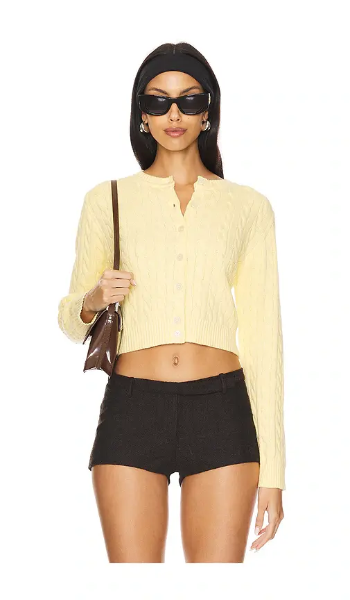 Frankies Bikinis Dudley Cable Knit Cardigan | Image 1 Frankies Bikinis Dudley Cable Knit Cardigan | Image 1