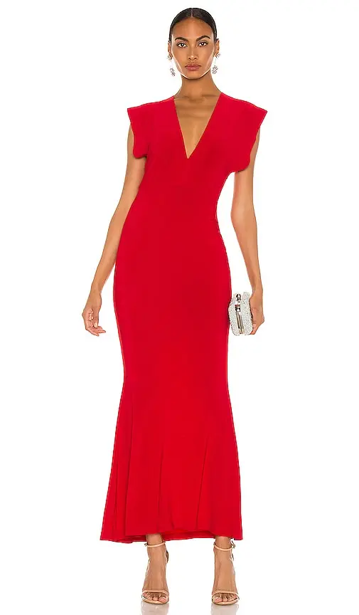 Norma Kamali x REVOLVE V Neck Rectangle Gown | Image 1 Norma Kamali x REVOLVE V Neck Rectangle Gown | Image 1