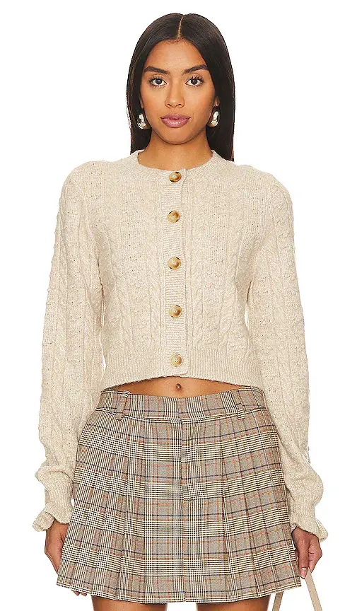 Tularosa Palmira Cropped Cable Cardigan | Image 1 Tularosa Palmira Cropped Cable Cardigan | Image 1