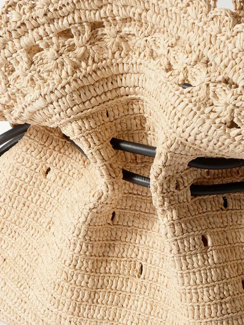 Loewe + Paula's Ibiza Flamenco Leather-trimmed Woven Raffia Shoulder Bag | Thumbnail 4 Loewe + Paula's Ibiza Flamenco Leather-trimmed Woven Raffia Shoulder Bag | Thumbnail 4