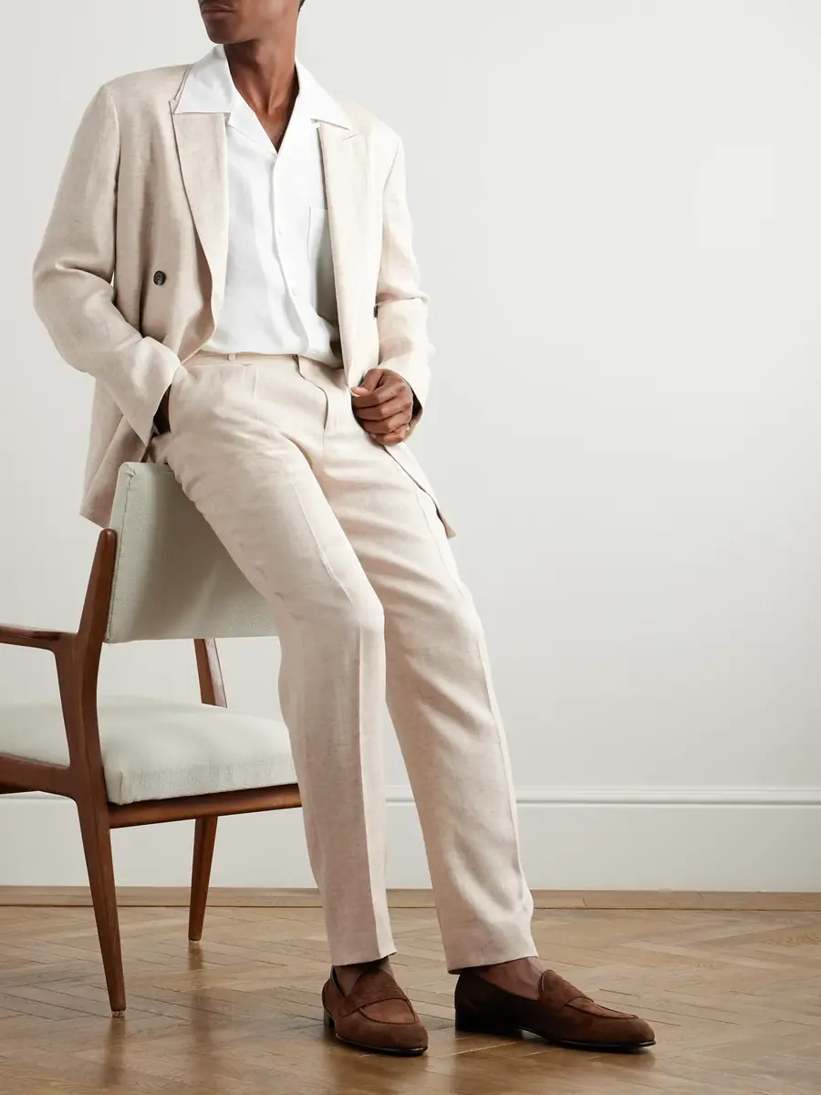 Zegna Slim-Fit Straight-Leg Oasi Linen-Twill Suit Trousers - Men | Thumbnail 2