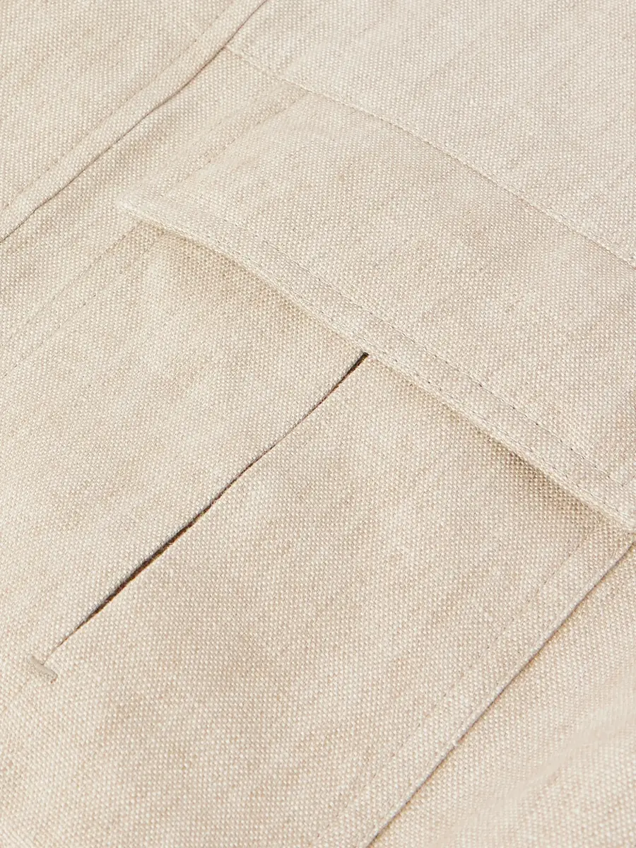 Zegna Leather-Trimmed Linen Overshirt - Men | Thumbnail 6 Zegna Leather-Trimmed Linen Overshirt - Men | Thumbnail 6