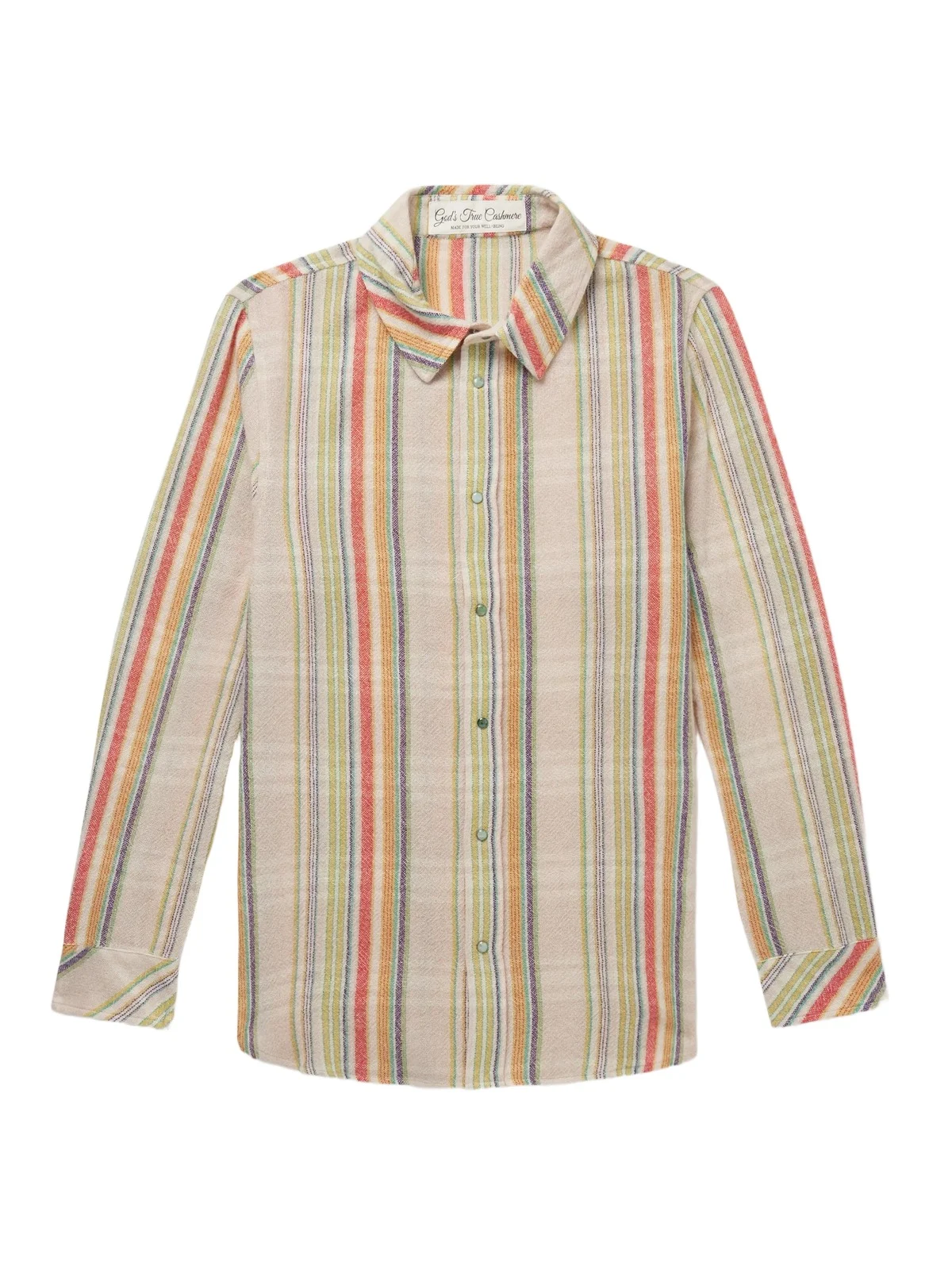 God’s True Cashmere Ruler Striped Recycled-Cashmere and Wool-Blend Gauze Shirt - Men