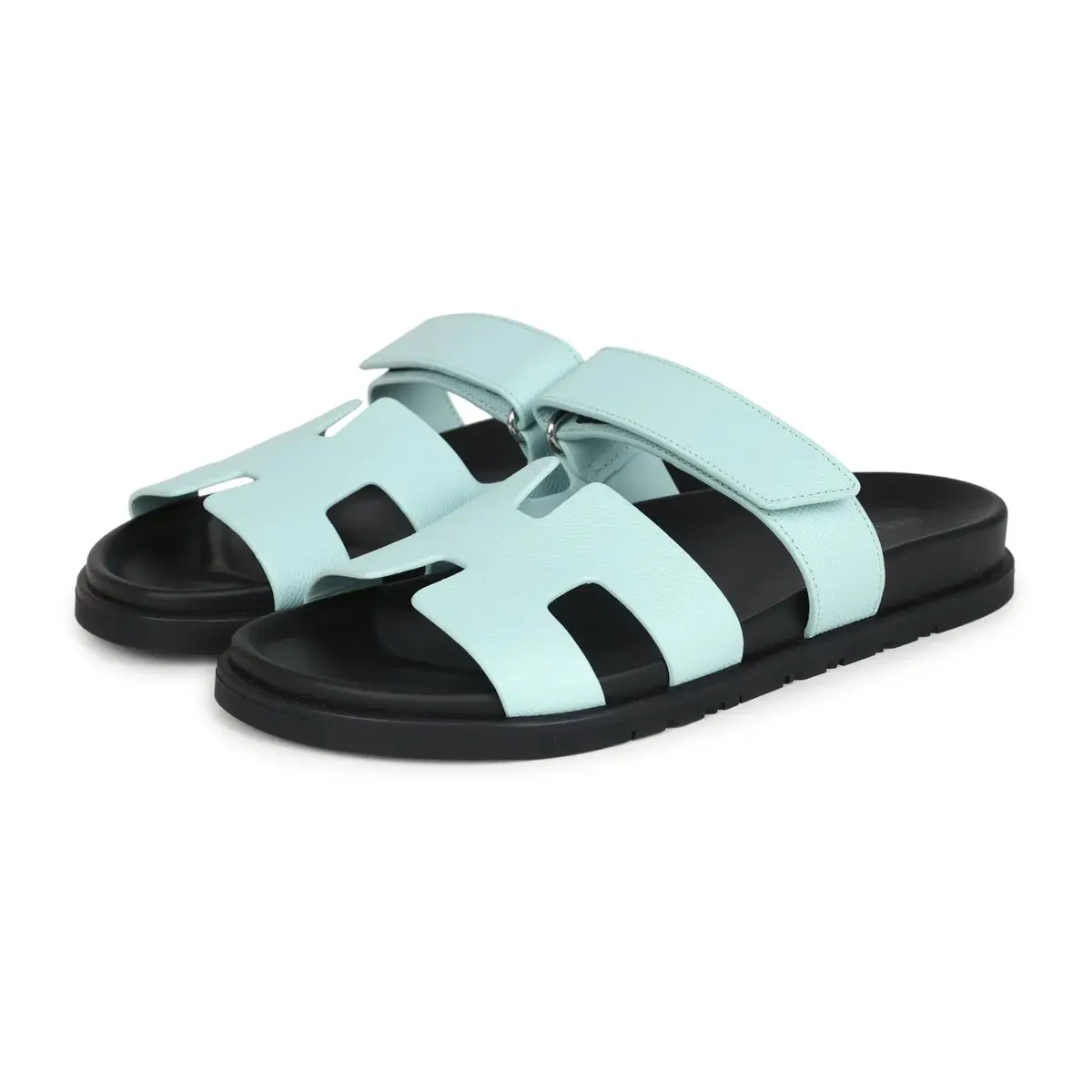 HERMÈS Hermes Chypre Techno Sandals Bleu Cristaux Epsom Palladium Hardware | Image 1 HERMÈS Hermes Chypre Techno Sandals Bleu Cristaux Epsom Palladium Hardware | Image 1