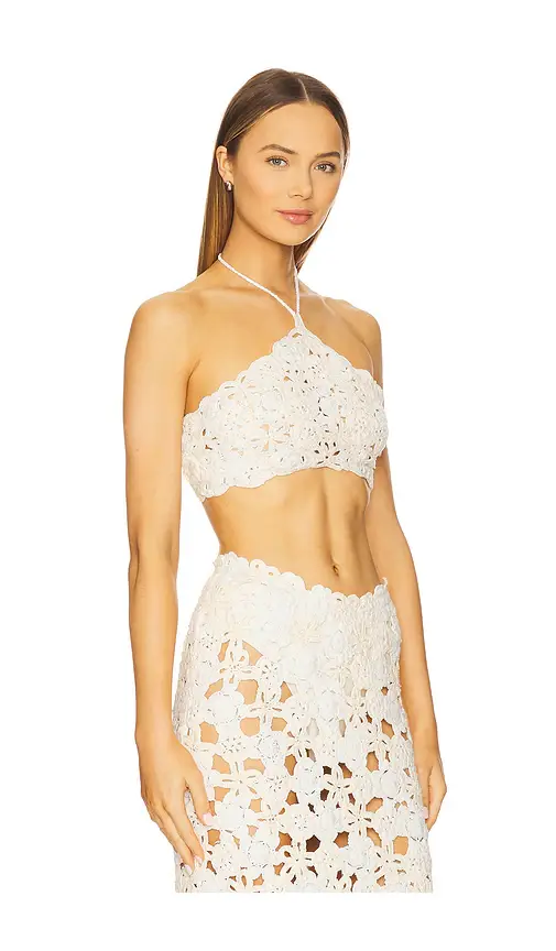 For Love & Lemons Floral Crochet Coverup Top | Thumbnail 2