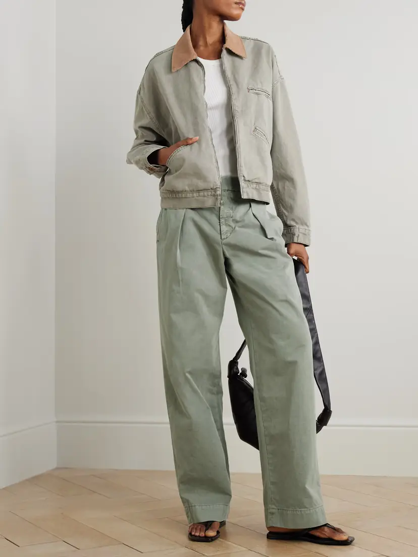 SLVRLAKE Pleated Cotton Wide-leg Pants | Thumbnail 2