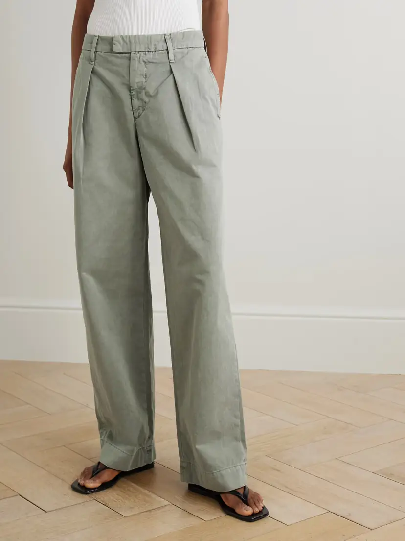 SLVRLAKE Pleated Cotton Wide-leg Pants | Thumbnail 3