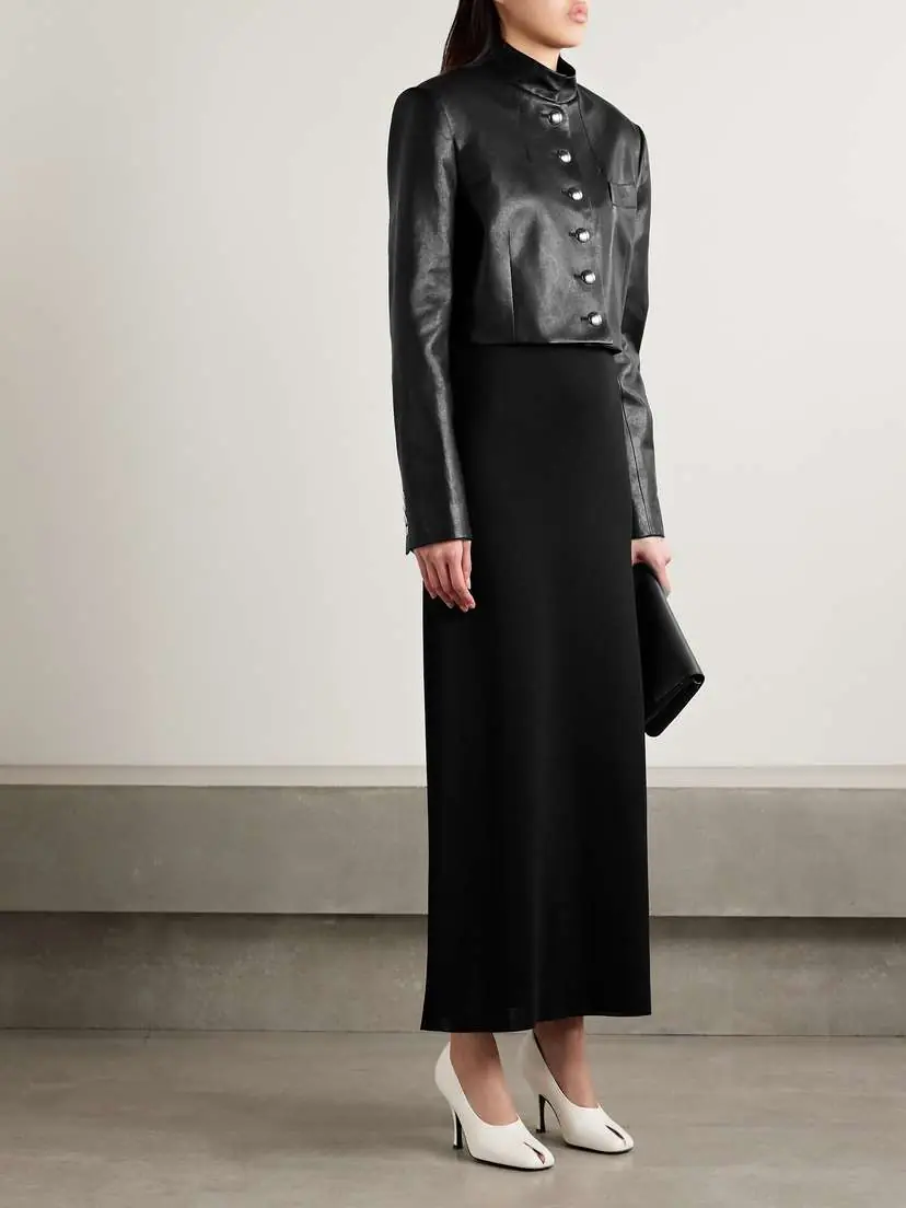 Khaite Samuelson Cropped Leather Jacket | Thumbnail 2
