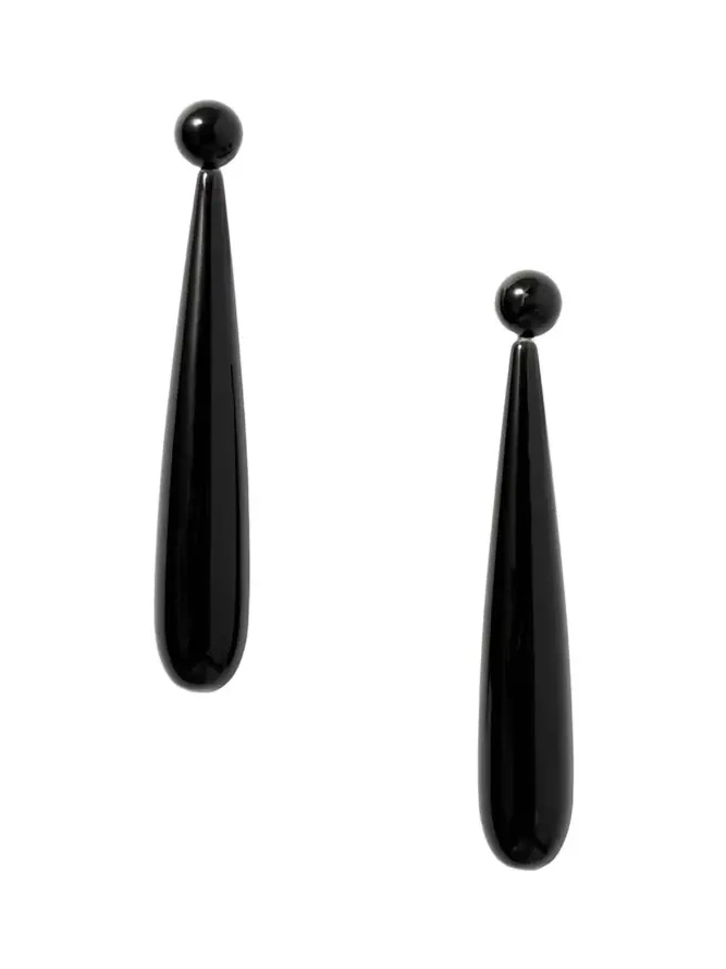 Angelika Silver Onyx Earrings