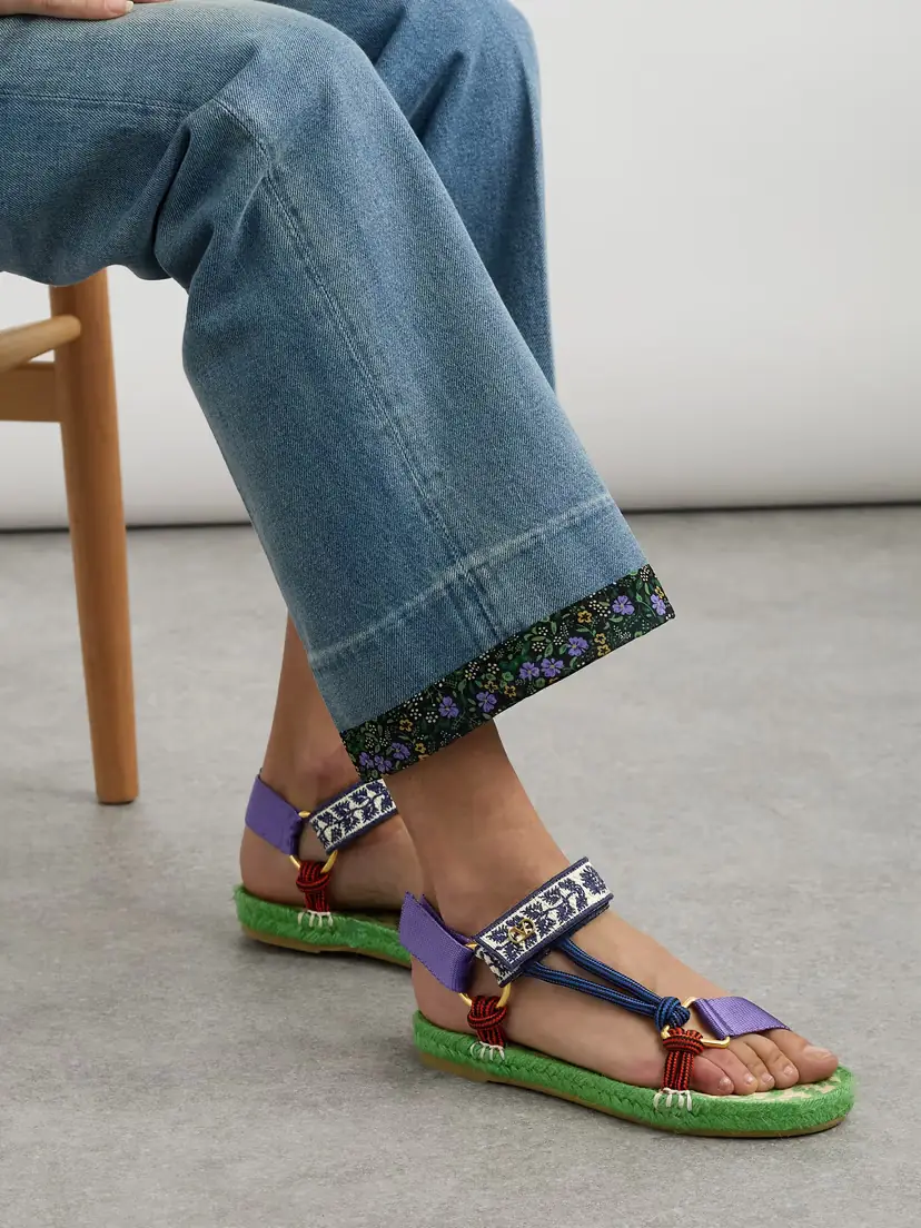 Valentino Garavani Grosgrain, Cord And Jacquard Espadrille Sandals | Thumbnail 2 Valentino Garavani Grosgrain, Cord And Jacquard Espadrille Sandals | Thumbnail 2
