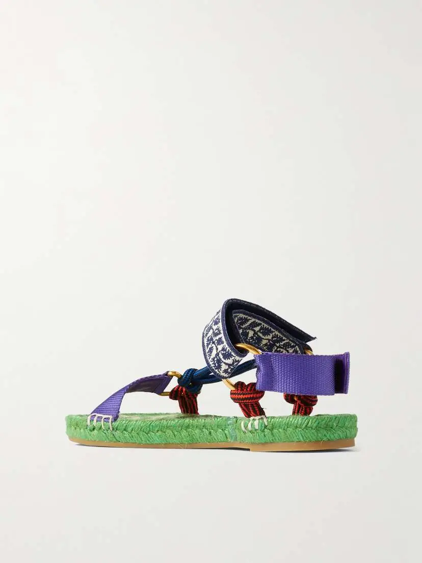Valentino Garavani Grosgrain, Cord And Jacquard Espadrille Sandals | Thumbnail 3 Valentino Garavani Grosgrain, Cord And Jacquard Espadrille Sandals | Thumbnail 3