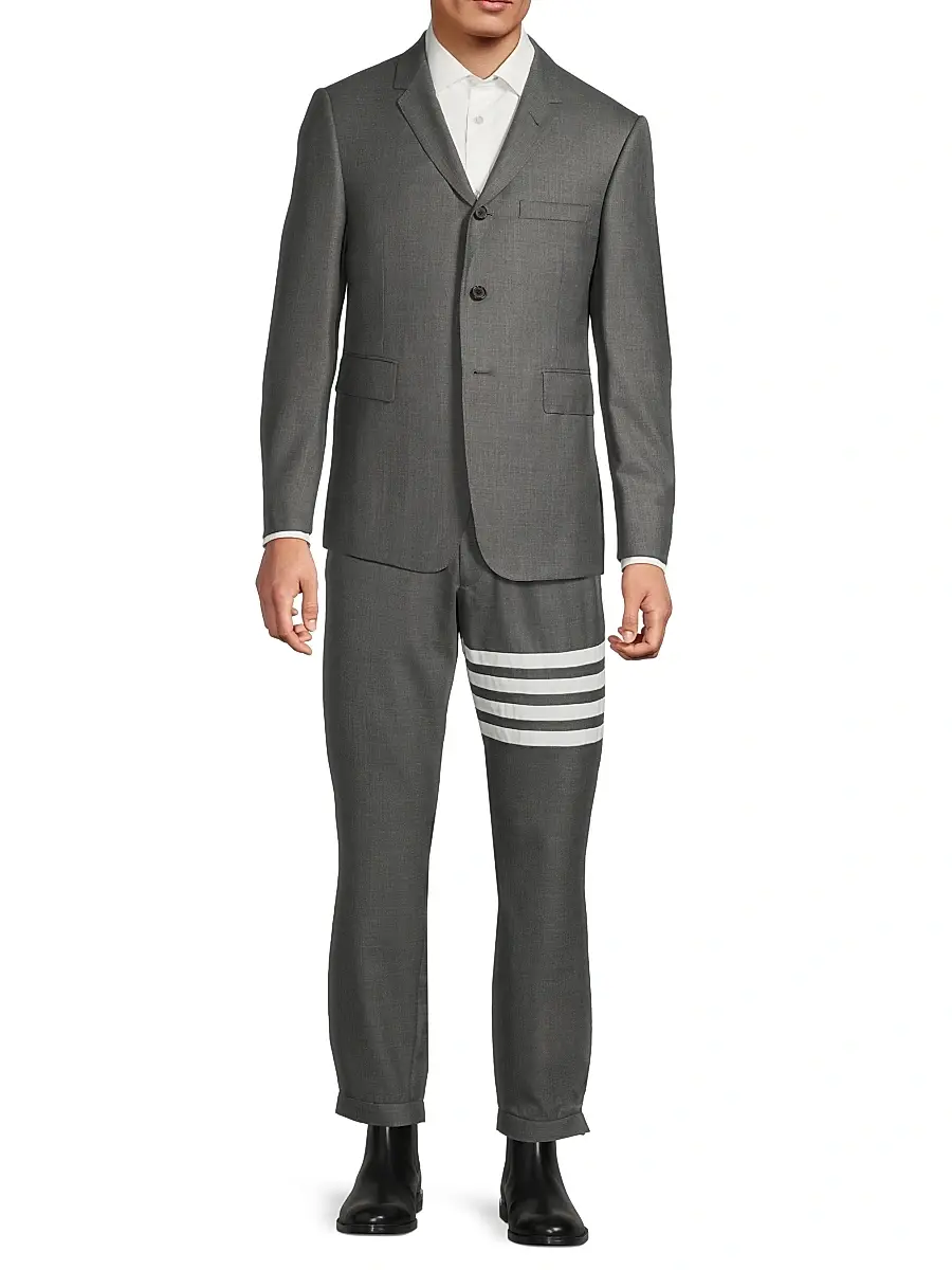 Thom Browne Men's Classic Wool Super 120S Wool Sport Jacket | Thumbnail 2 Thom Browne Men's Classic Wool Super 120S Wool Sport Jacket | Thumbnail 2