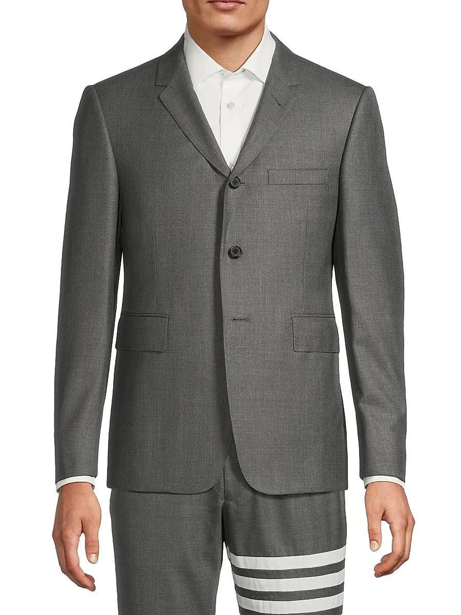 Thom Browne Men's Classic Wool Super 120S Wool Sport Jacket | Thumbnail 3 Thom Browne Men's Classic Wool Super 120S Wool Sport Jacket | Thumbnail 3