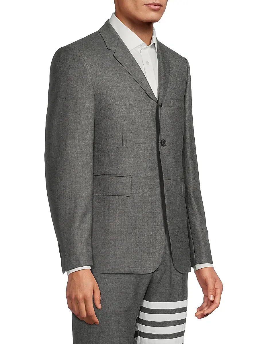 Thom Browne Men's Classic Wool Super 120S Wool Sport Jacket | Thumbnail 4 Thom Browne Men's Classic Wool Super 120S Wool Sport Jacket | Thumbnail 4