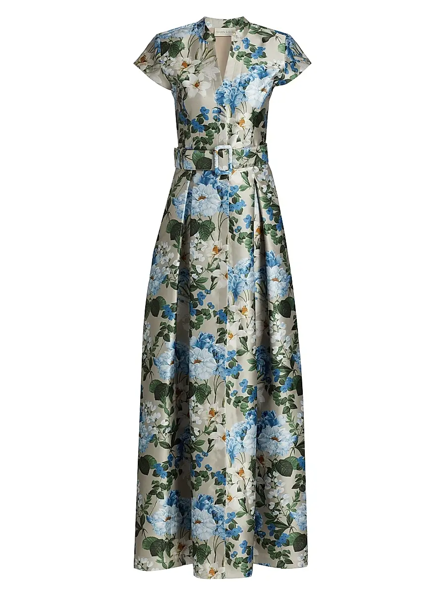 SACHIN & BABI Women's Marta Floral Belted Gown