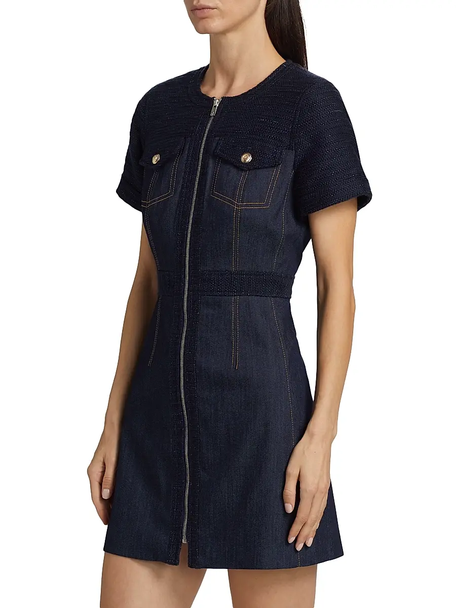 Cinq à Sept Women's Layla Braided Tweed Minidress | Thumbnail 4
