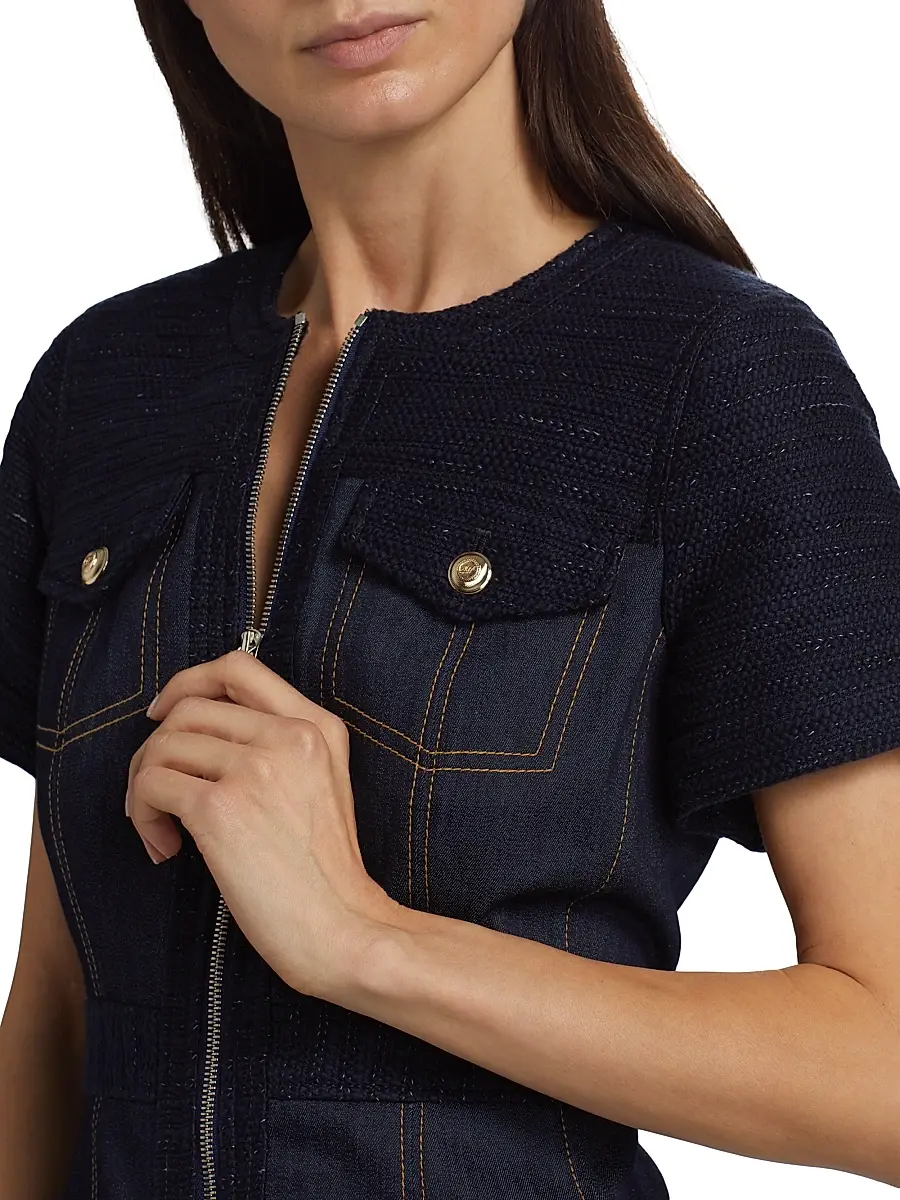 Cinq à Sept Women's Layla Braided Tweed Minidress | Thumbnail 6