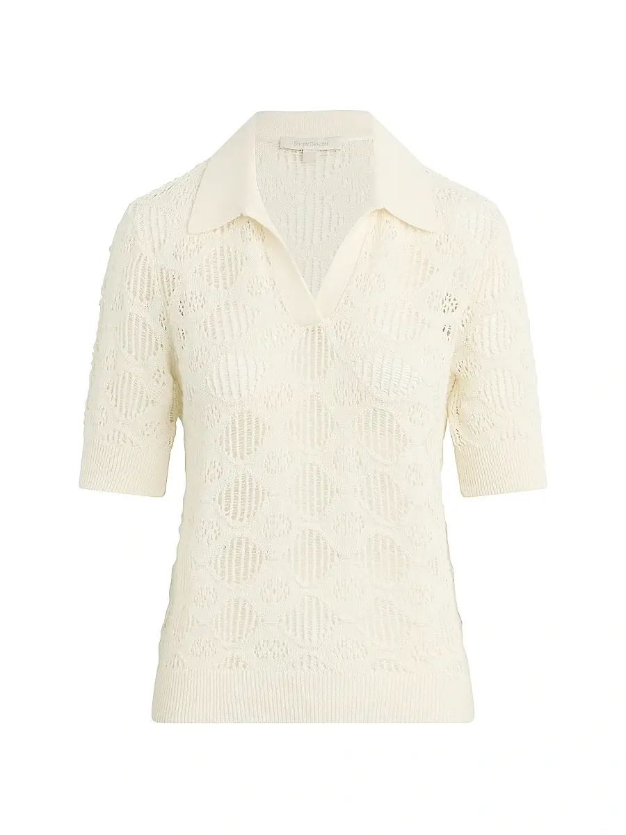 Favorite Daughter Women's Courtside Mesh Polo Top - | Image 1 Favorite Daughter Women's Courtside Mesh Polo Top - | Image 1