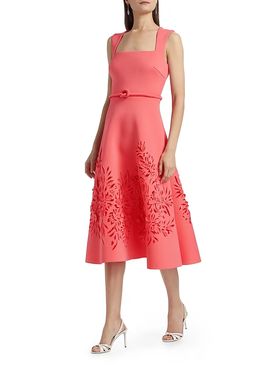 BADGLEY MISCHKA Women's Laser Cut Scuba Cocktail Dress | Thumbnail 2 BADGLEY MISCHKA Women's Laser Cut Scuba Cocktail Dress | Thumbnail 2