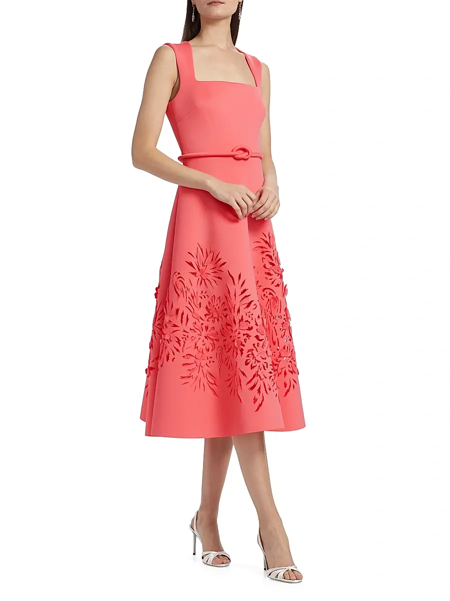 BADGLEY MISCHKA Women's Laser Cut Scuba Cocktail Dress | Thumbnail 4 BADGLEY MISCHKA Women's Laser Cut Scuba Cocktail Dress | Thumbnail 4