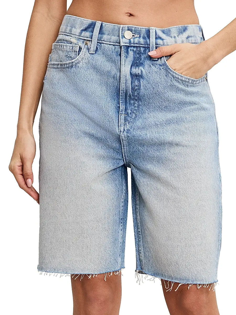 GOOD AMERICAN Women's Good Standard Denim Relaxed Bermuda Shorts | Thumbnail 3 GOOD AMERICAN Women's Good Standard Denim Relaxed Bermuda Shorts | Thumbnail 3