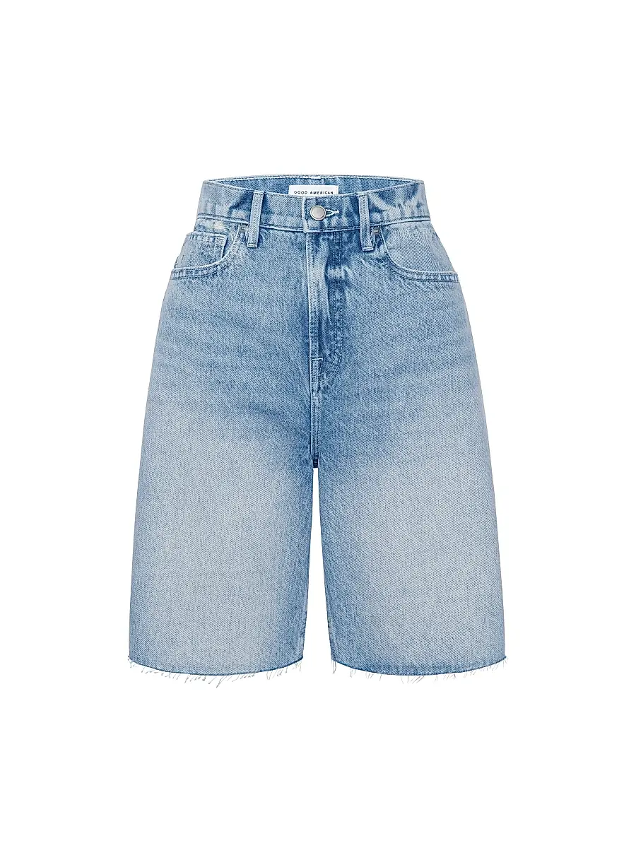 Good American Women's Good Standard Denim Relaxed Bermuda Shorts - Indigo | Image 1 Good American Women's Good Standard Denim Relaxed Bermuda Shorts - Indigo | Image 1