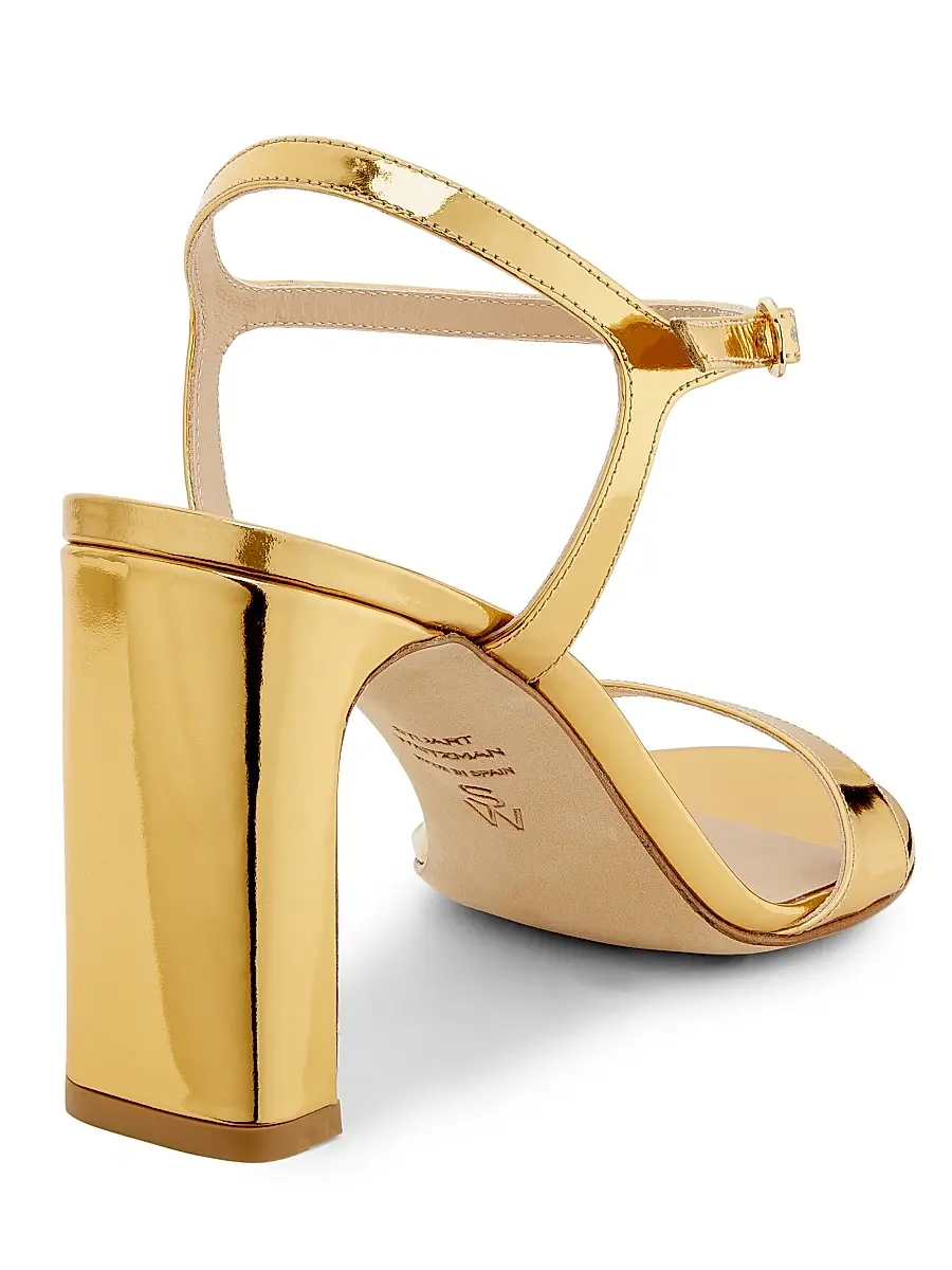 Stuart Weitzman Women's Babette 85MM Metallic Leather Sandals | Thumbnail 3 Stuart Weitzman Women's Babette 85MM Metallic Leather Sandals | Thumbnail 3