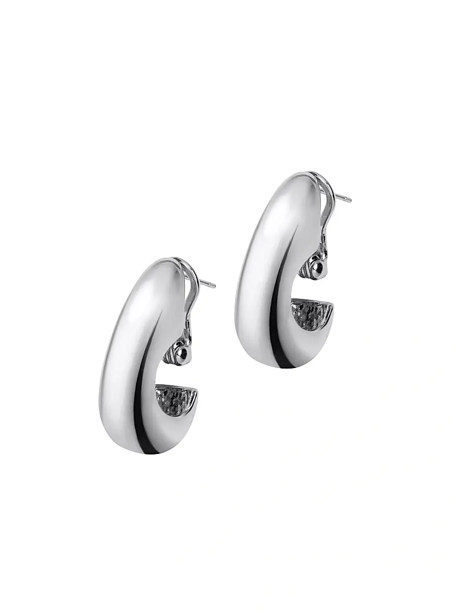 Women's The Modern Deco Miral 18K-Gold-Plated Or Silvertone Oval Earrings - Silver Women's The Modern Deco Miral 18K-Gold-Plated Or Silvertone Oval Earrings - Silver