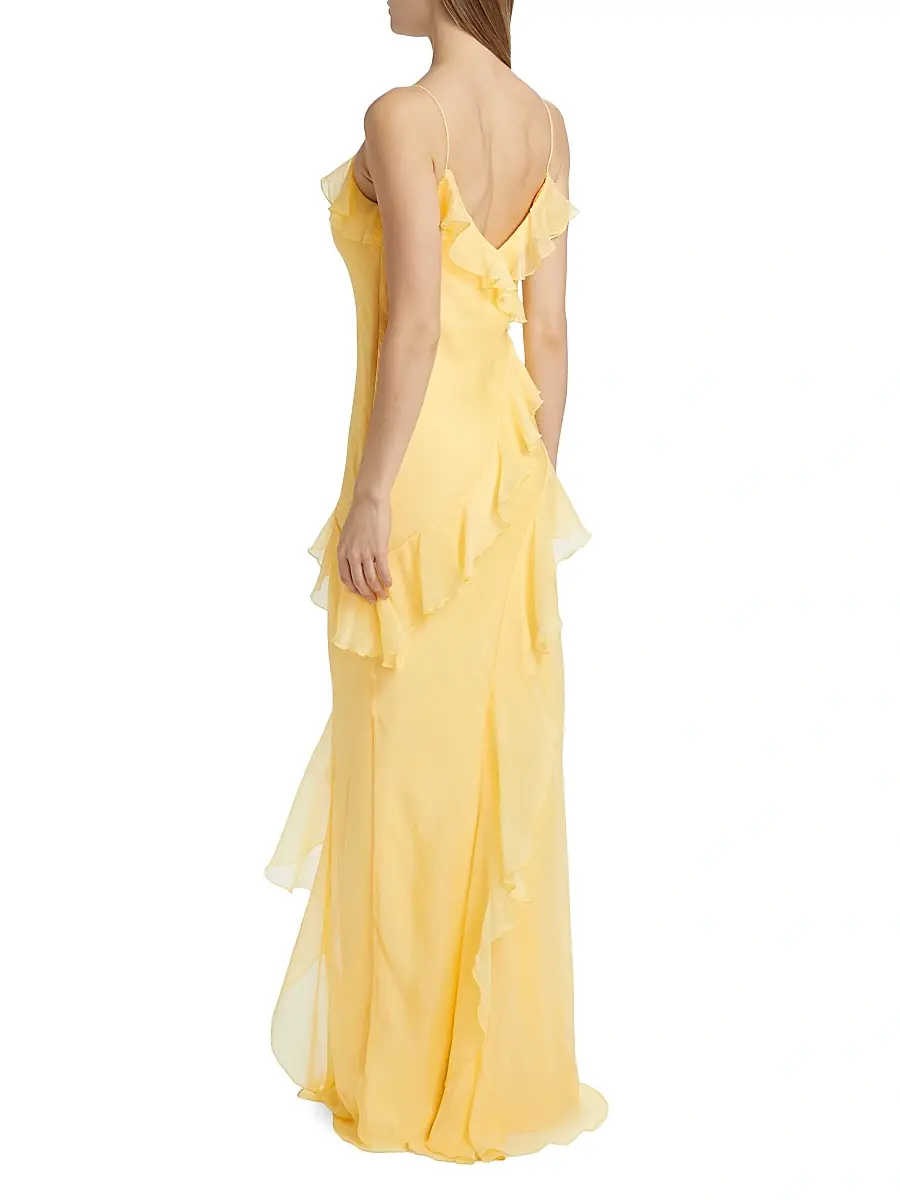 Amur Women's Sophia Chiffon Ruffle-Trim Gown | Thumbnail 5