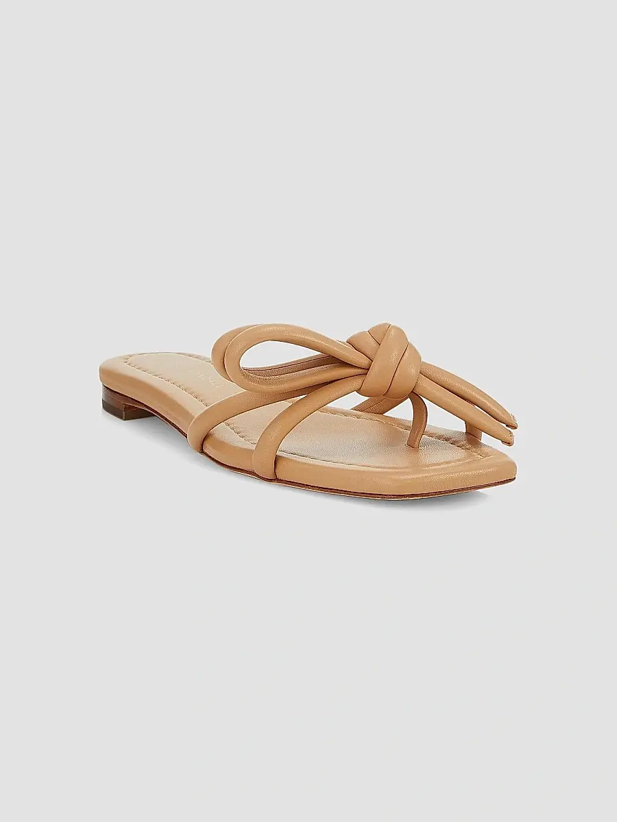 Loeffler Randall Women's Hadley Leather Bow Flat Sandals | Thumbnail 2 Loeffler Randall Women's Hadley Leather Bow Flat Sandals | Thumbnail 2