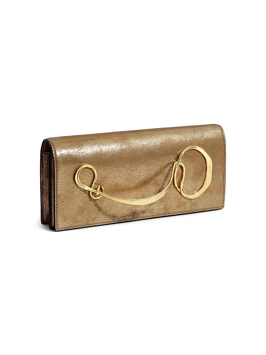 ALEXIS BITTAR Women's Twisted Handle Leather Clutch | Thumbnail 4 ALEXIS BITTAR Women's Twisted Handle Leather Clutch | Thumbnail 4