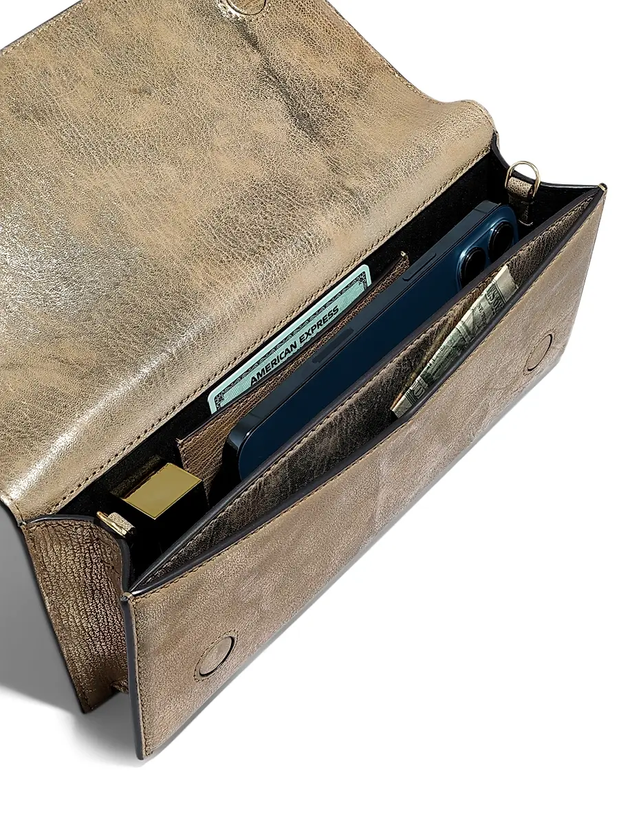 ALEXIS BITTAR Women's Twisted Handle Leather Clutch | Thumbnail 6 ALEXIS BITTAR Women's Twisted Handle Leather Clutch | Thumbnail 6