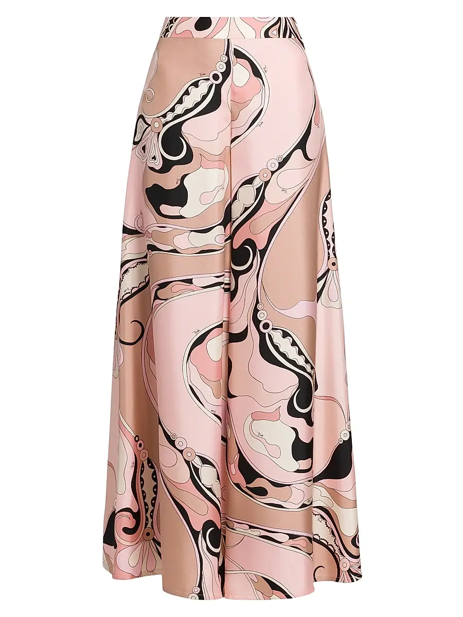 Pucci Women's Printed Silk Twill Wide-Leg Pants - Natural | Image 1 Pucci Women's Printed Silk Twill Wide-Leg Pants - Natural | Image 1