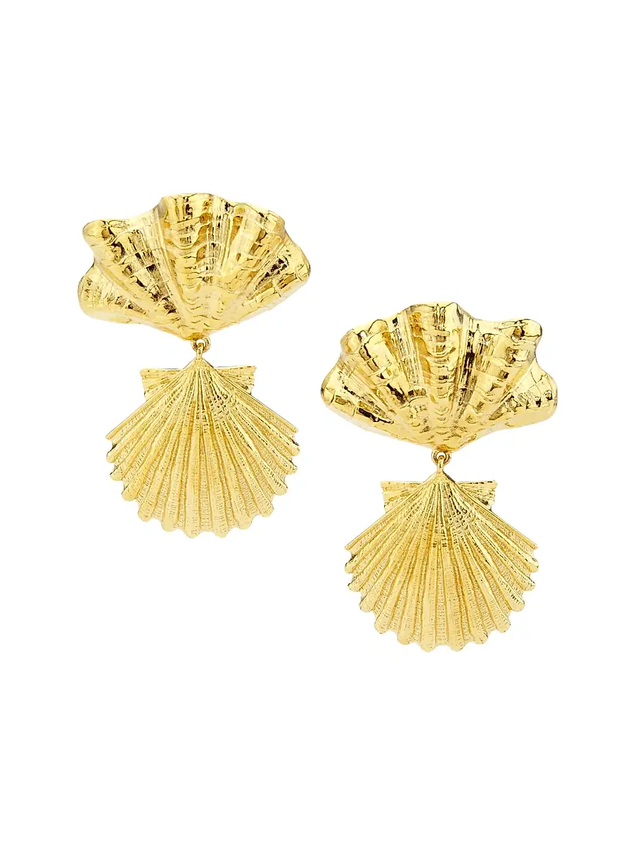 Women's Goldtone Seashell Drop Earrings - Vintage Gold Women's Goldtone Seashell Drop Earrings - Vintage Gold