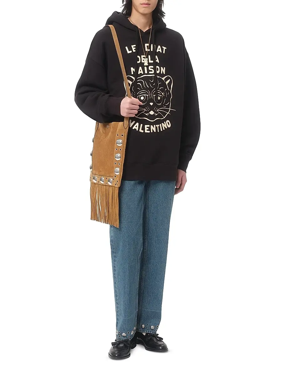 Valentino Men's Cotton Sweatshirt with Chat De La Maison Patch | Thumbnail 7