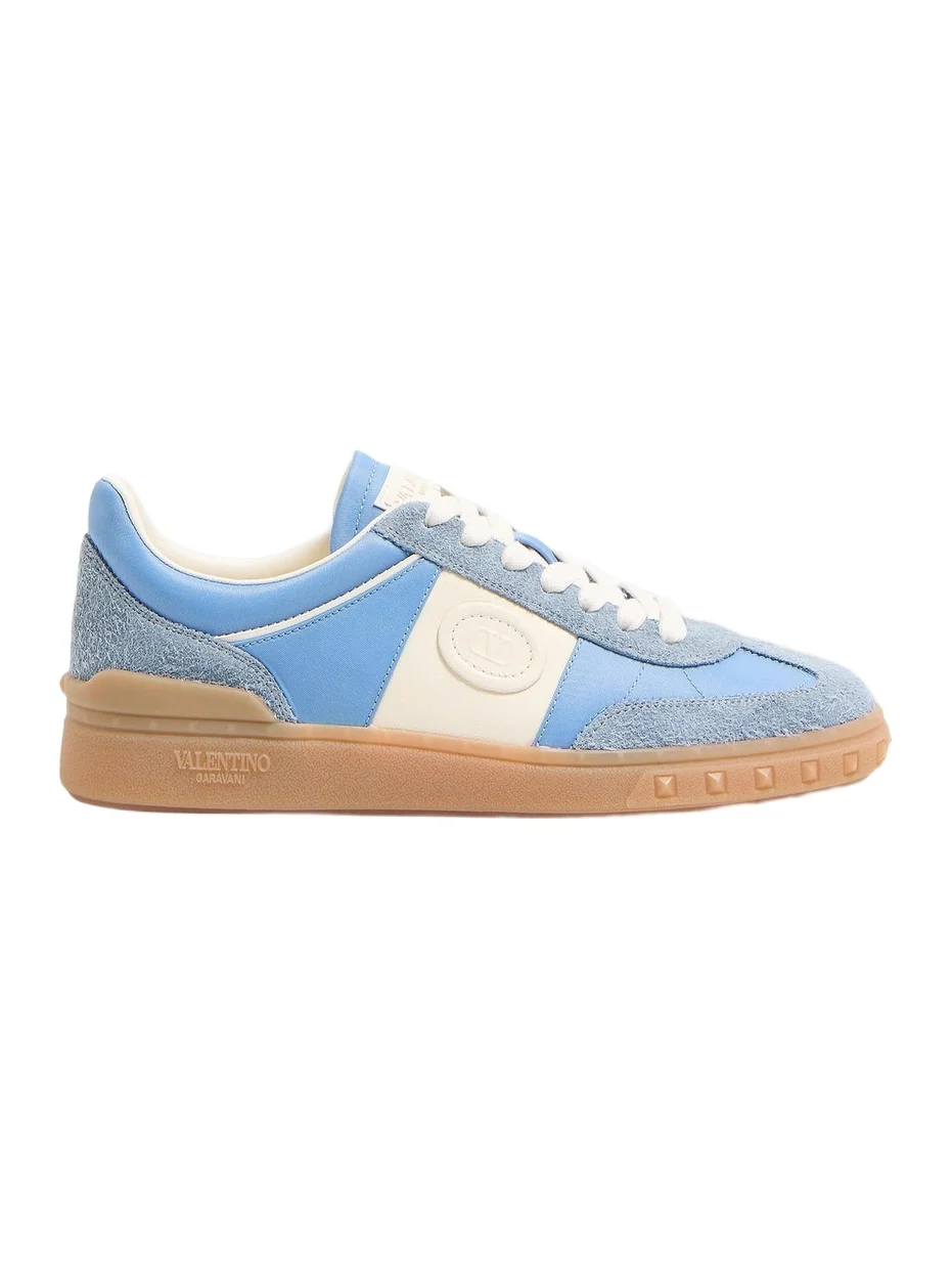 Valentino Women's Women's's Upvillage Sneakers in Crust Leather - Grey Azure