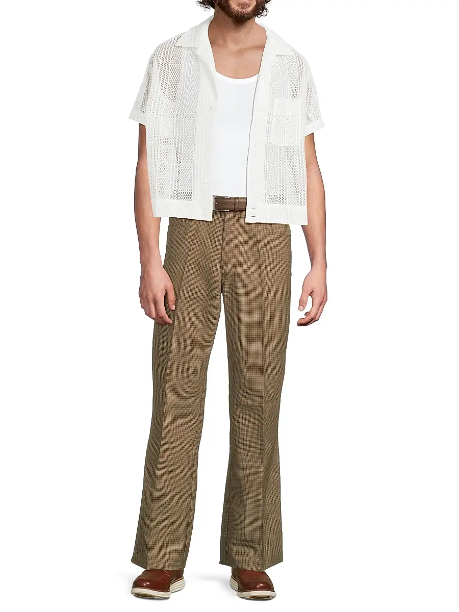 Second/Layer Men's Valluco Glen Plaid Wool Trousers | Thumbnail 2
