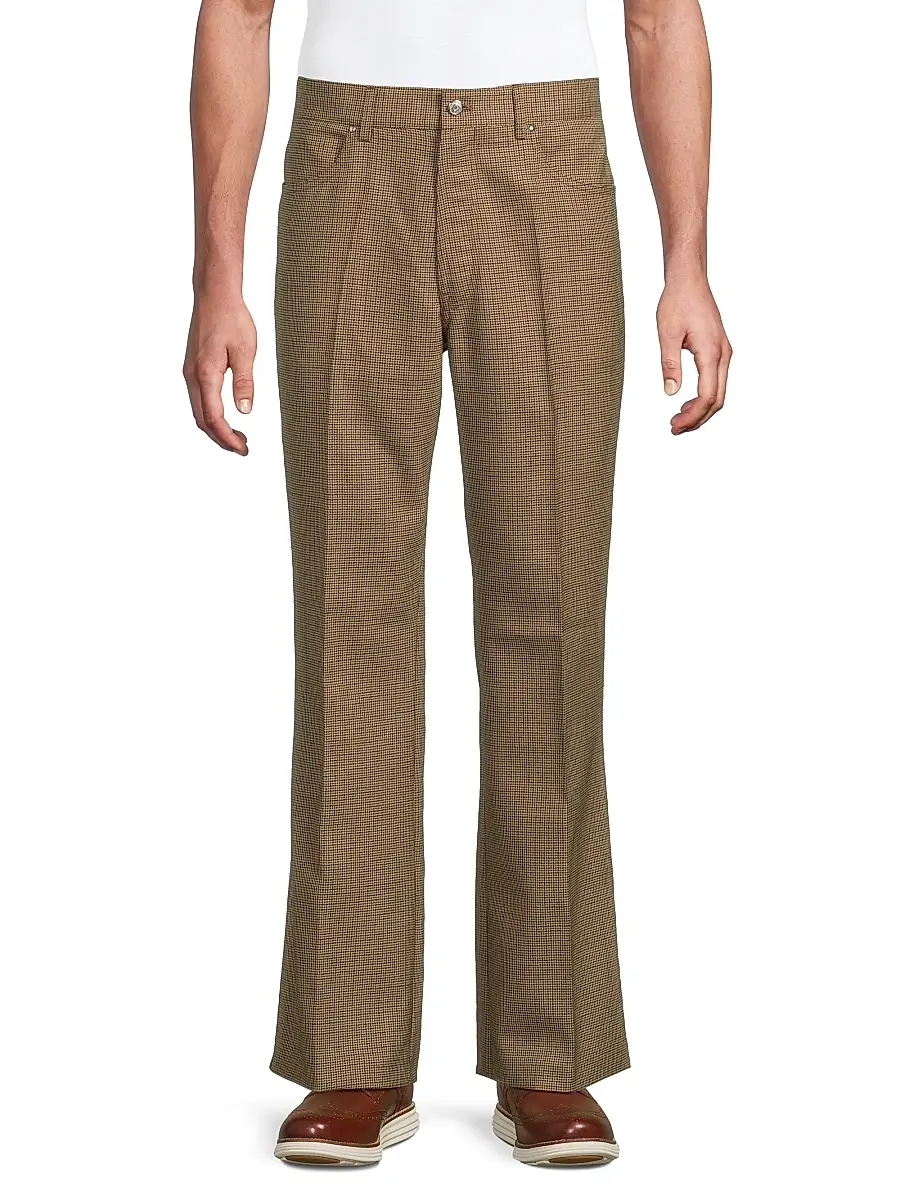 Second/Layer Men's Valluco Glen Plaid Wool Trousers | Thumbnail 3