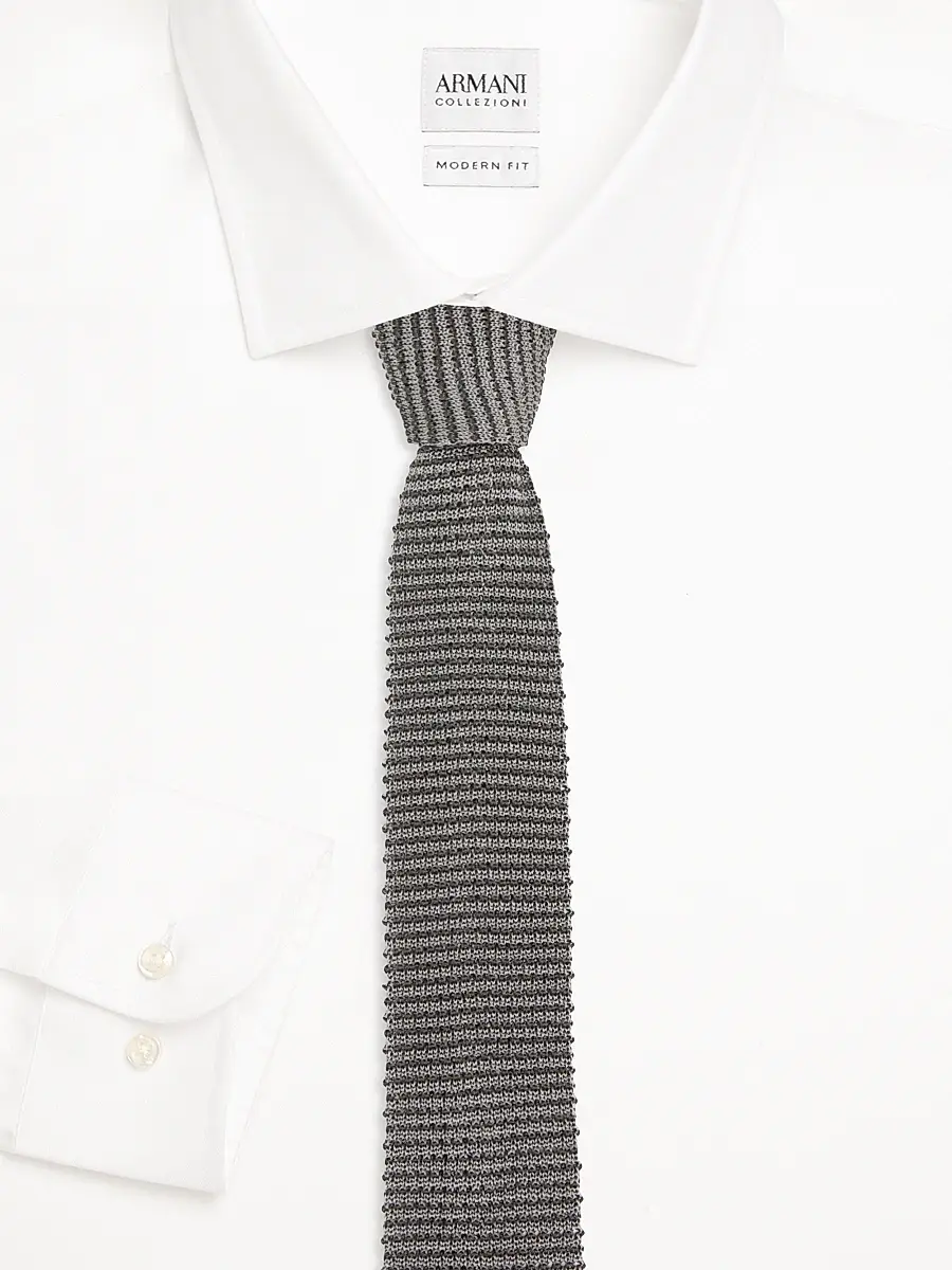 Giorgio Armani Men's Cravatta Tricot Silk Tie | Thumbnail 2 Giorgio Armani Men's Cravatta Tricot Silk Tie | Thumbnail 2