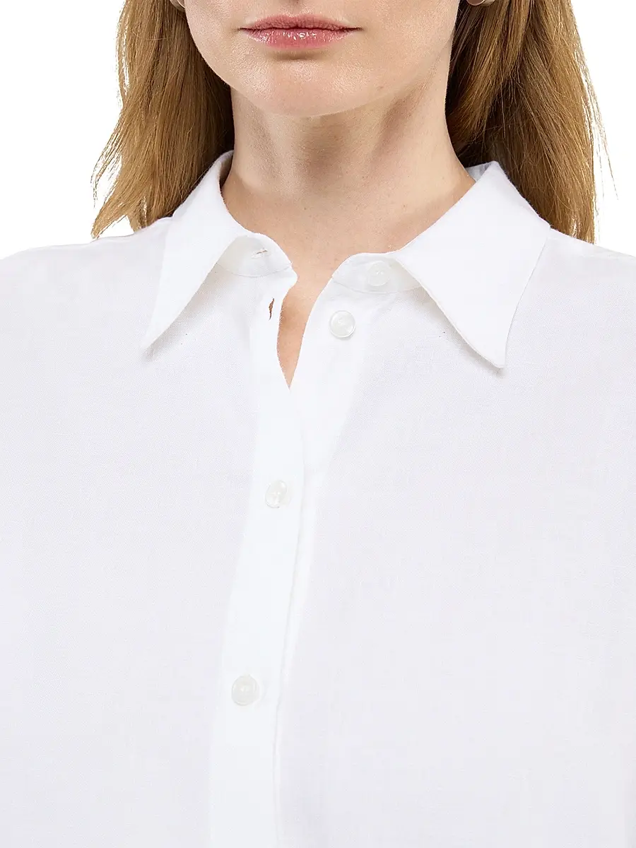 Another Tomorrow Women's Linen Oversized Mens Shirt - White | Thumbnail 5 Another Tomorrow Women's Linen Oversized Mens Shirt - White | Thumbnail 5
