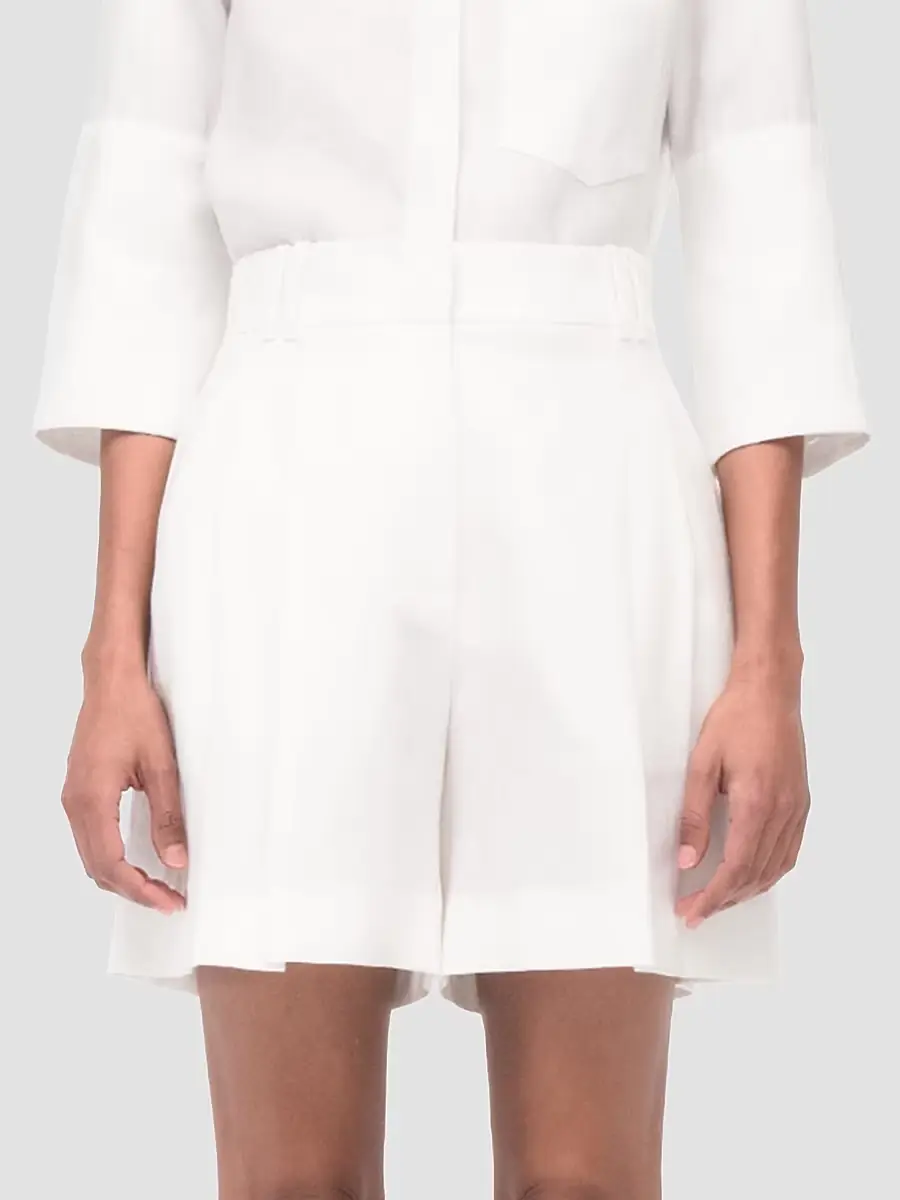 Another Tomorrow Women's Pleated Shorts | Thumbnail 3