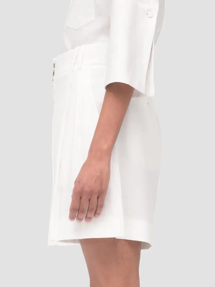 Another Tomorrow Women's Pleated Shorts | Thumbnail 4