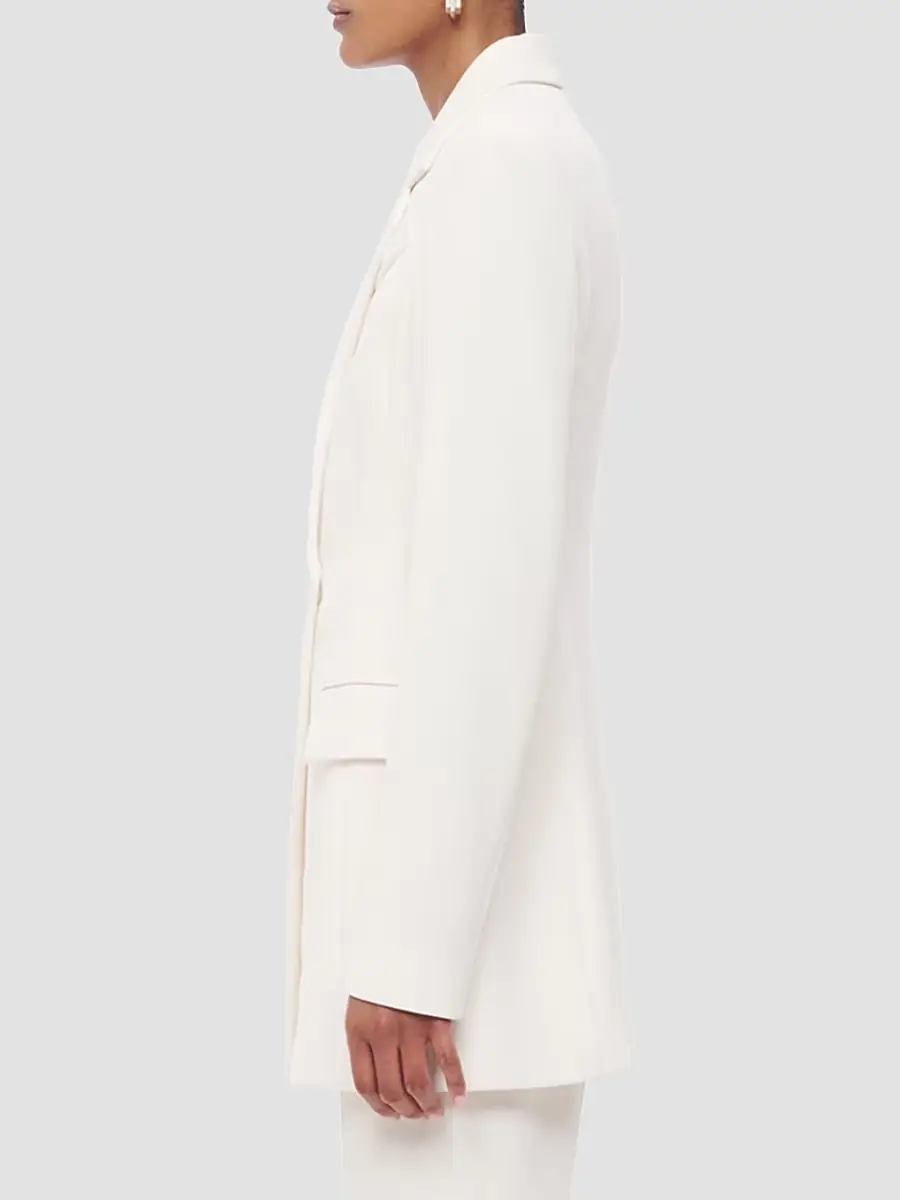 Another Tomorrow Women's Jersey Jacket - Vanilla | Thumbnail 3
