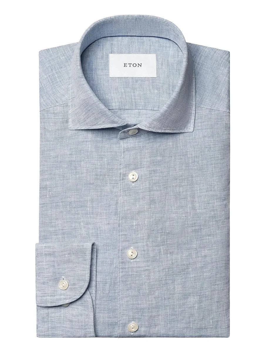 Men's Slim-Fit Solid Linen Shirt Men's Slim-Fit Solid Linen Shirt